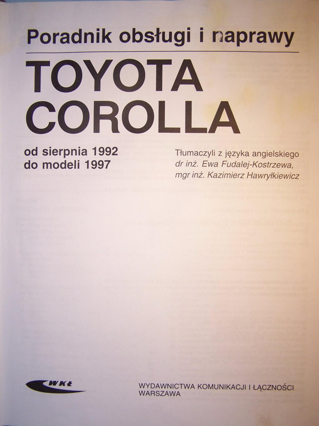Première page de Haynes Toyota Corolla 1992 1997 E10