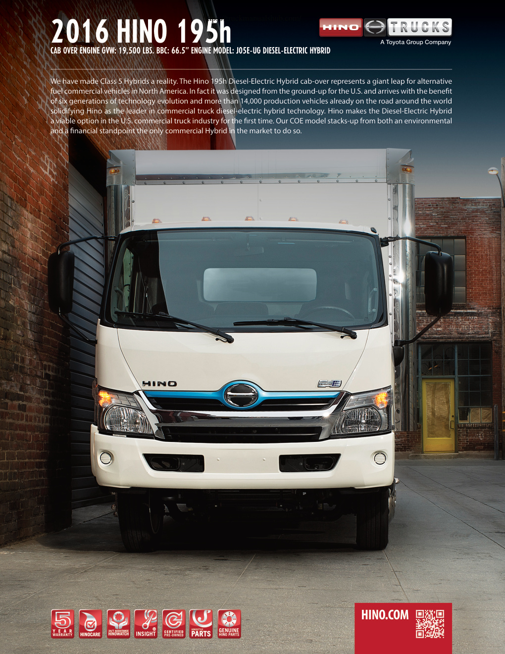 Première page de Hino 195h 2016 Technical Specifications
