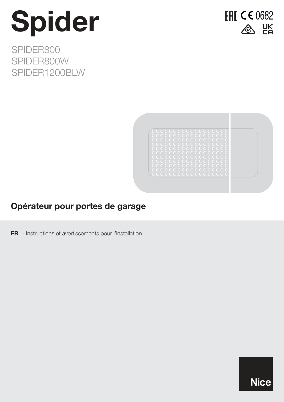 Première page de FR - Instructions et avertissements pour l'installation