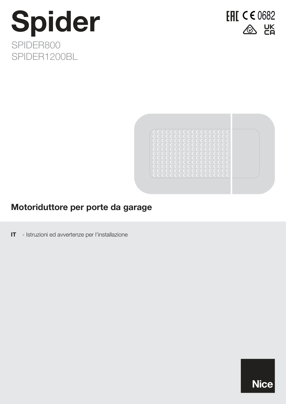 Première page de Motoriduttore per porte da garage
