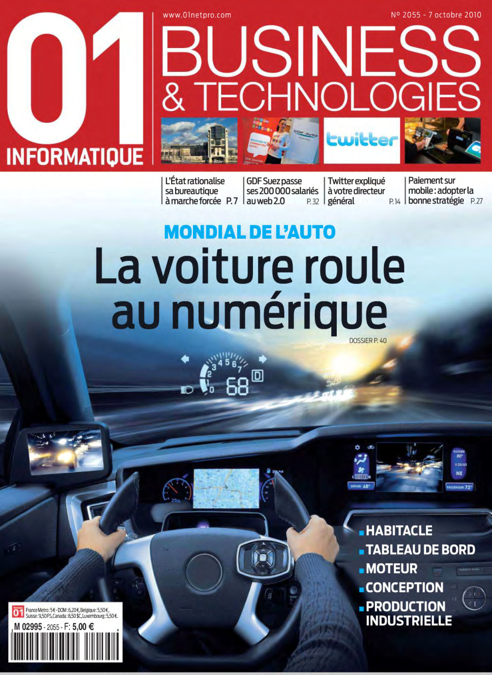 Première page de 01informatique numero2055