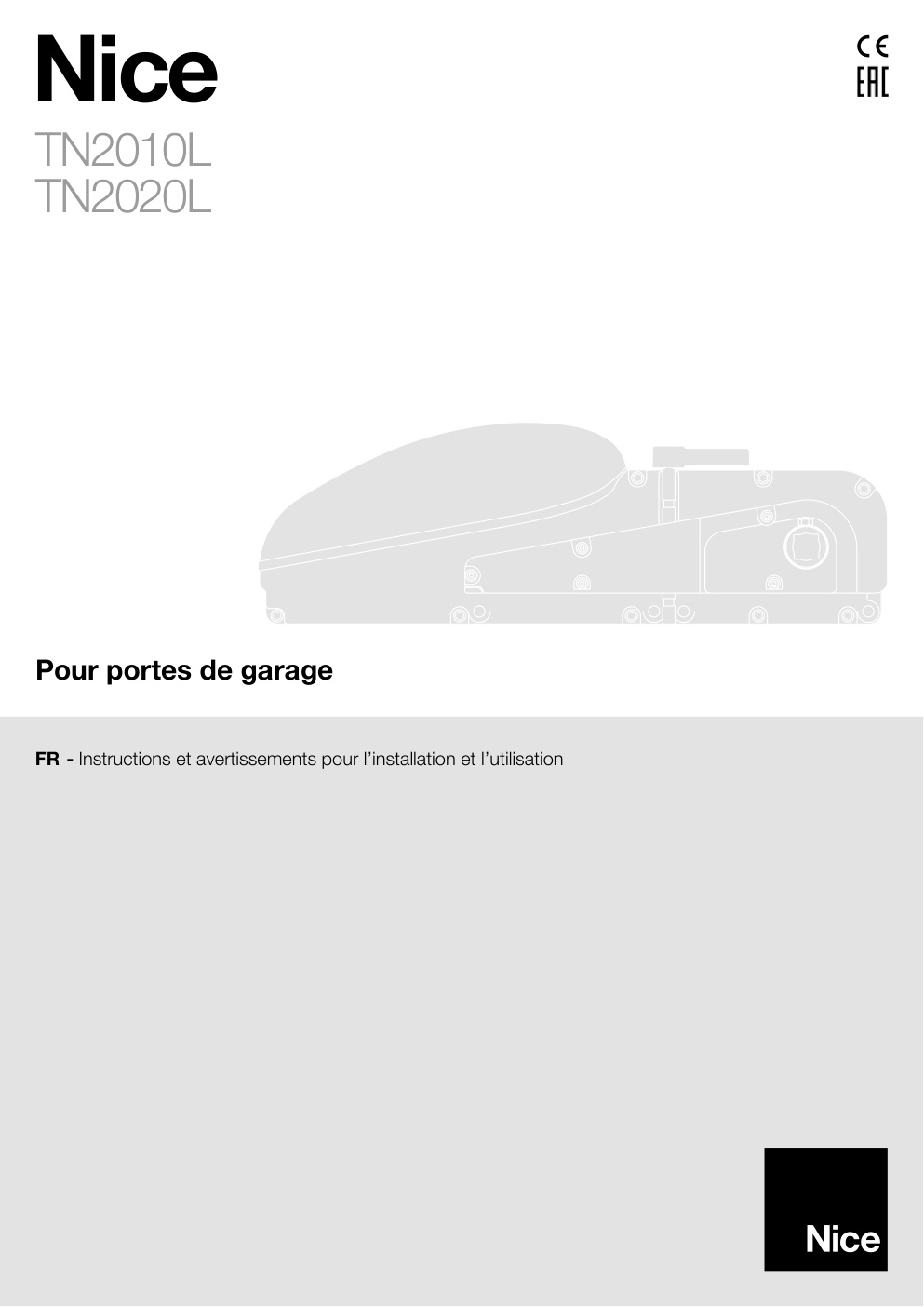 Première page de FR - Instructions et avertissements pour l'installation et l’utilisation