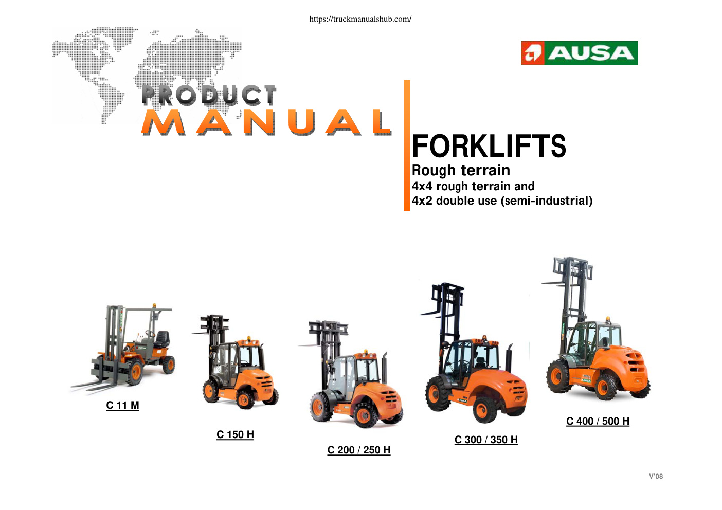 Première page de AUSA Forklifts brochure
