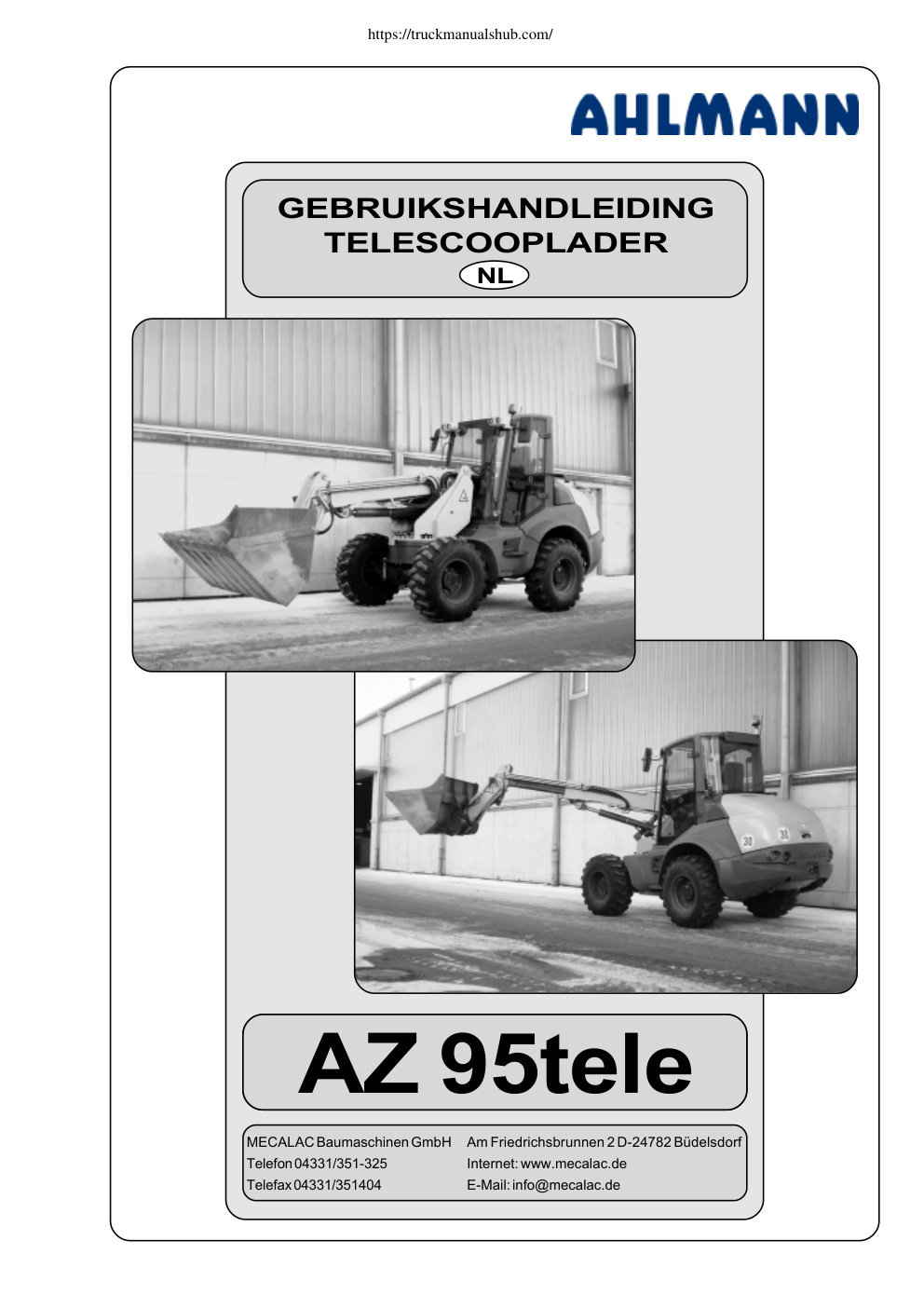 Première page de Ahlmann AZ 95tele Operator s Manual