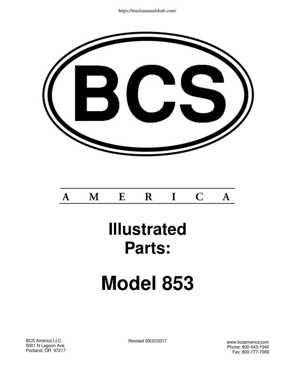 Première page de BCS 853 Parts Diagrams