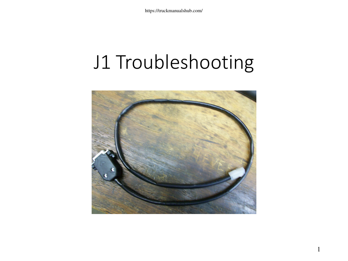 Première page de Big Joe J1 Troubleshooting Manual