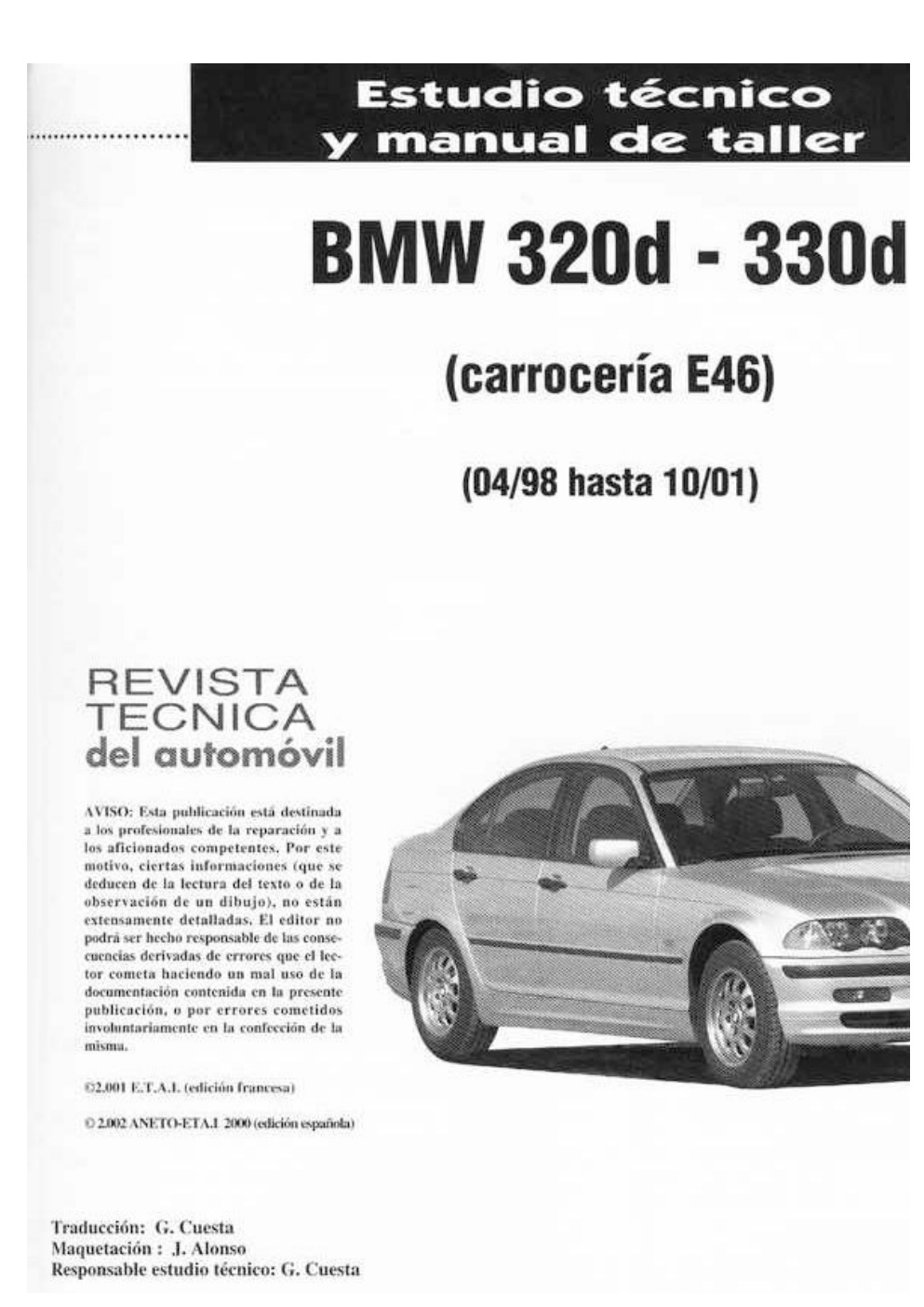 Première page de Bmw 320D 330D e46 1998 2001 Revista Tecnica Del Automovil Estudio Tecnico Y Manual De Taller 1