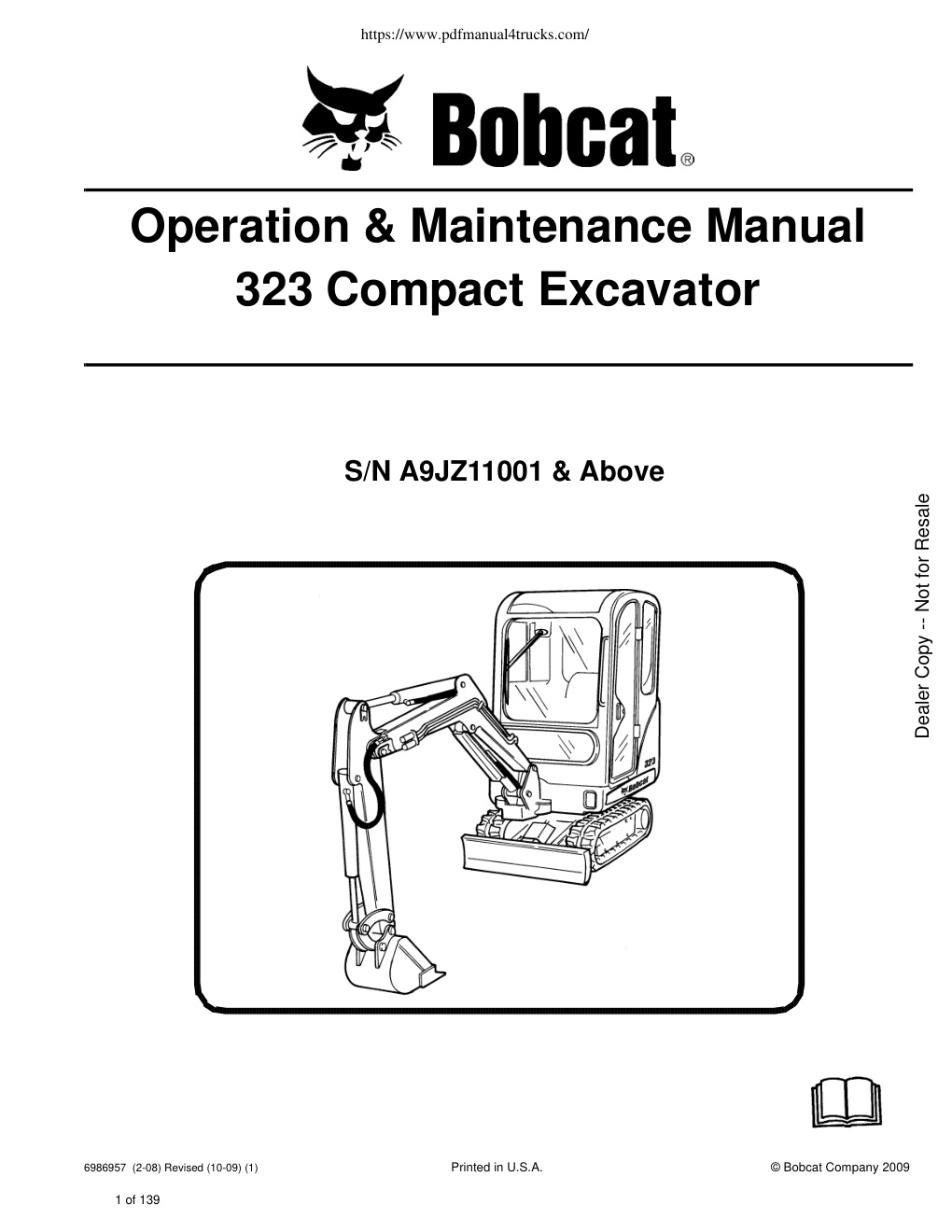 Première page de Bobcat 323 Operation and Maintenance Manual