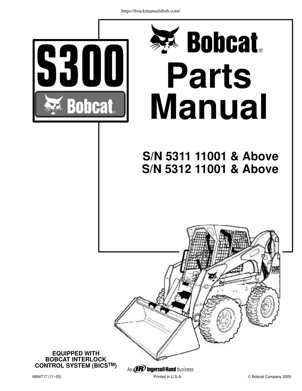 Première page de Bobcat S300 Parts Manual