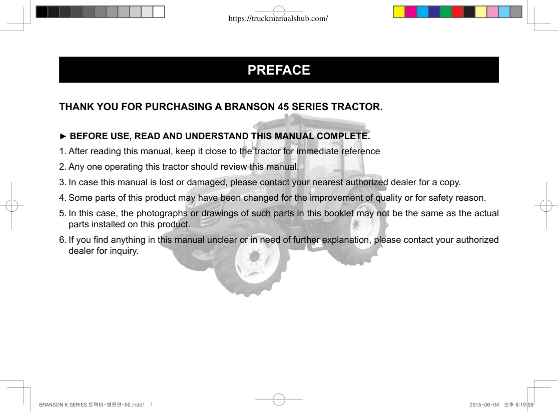 Première page de Branson 45 Series K78 Operator s Manual