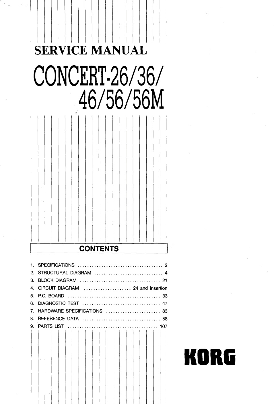 Première page de CONCERT 26 56M SERVICE MANUAL ocr