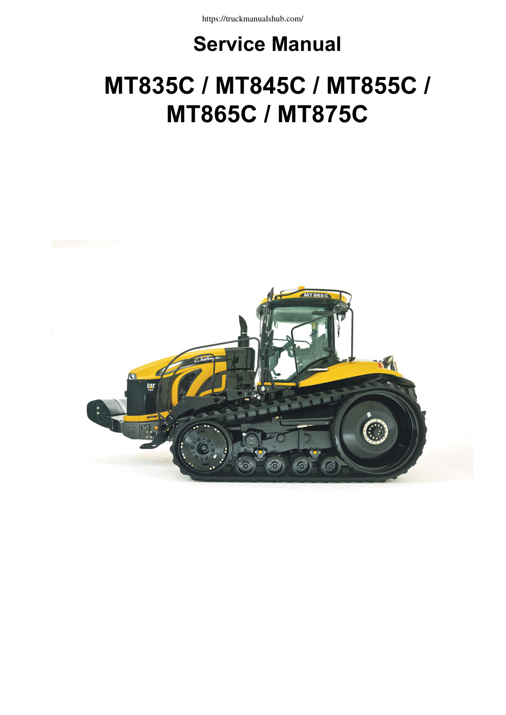 Première page de Challenger MT835C MT845C MT855C MT865C MT875C Rubber Track Tractor Service Manual
