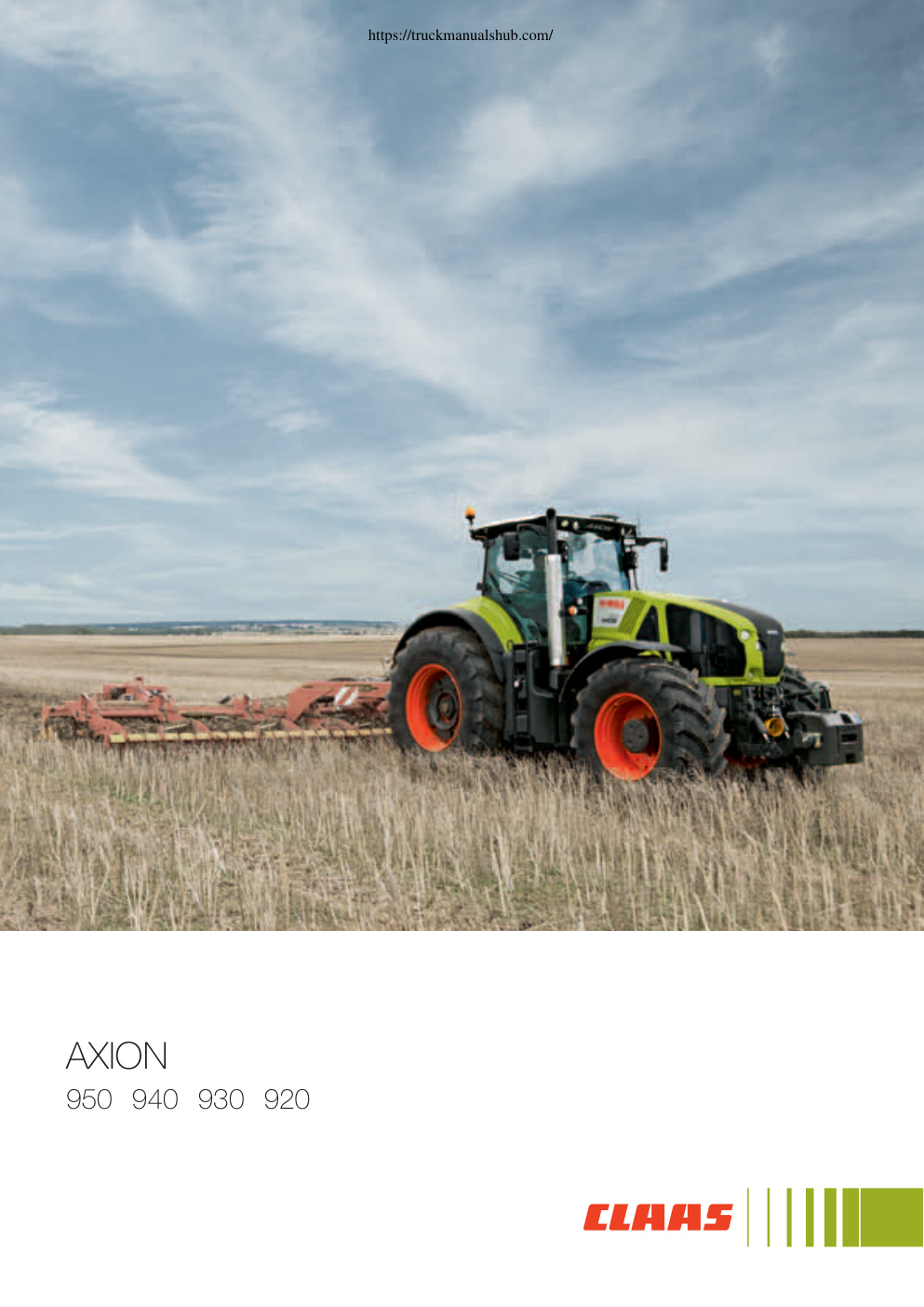 Première page de Claas Axion 9 Series Service Manual