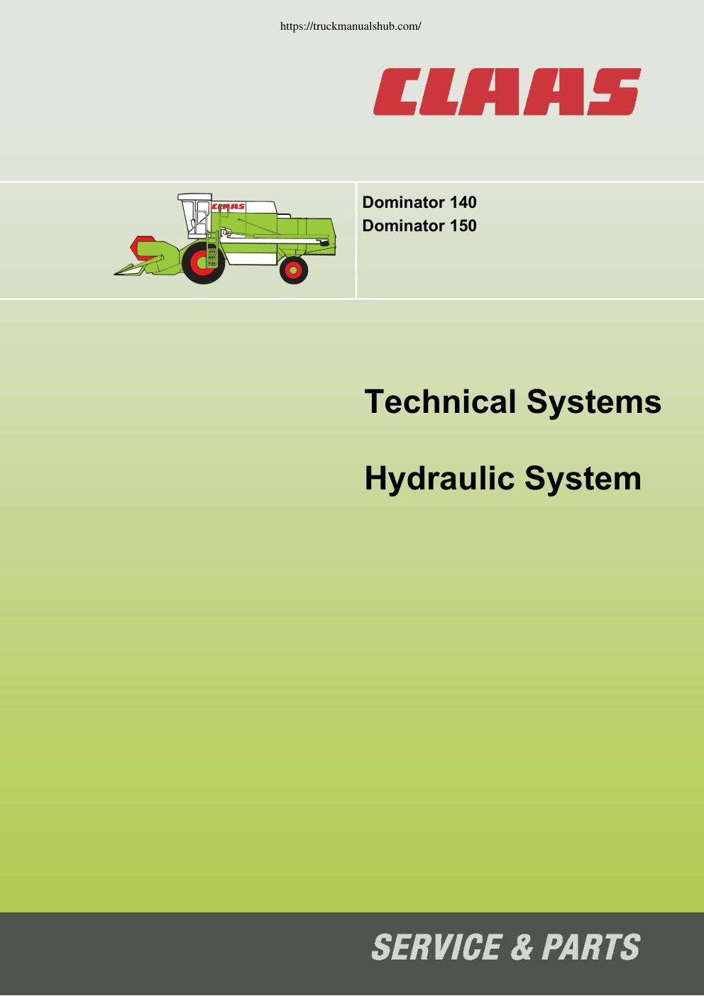 Première page de Claas Dominator 140 150 Technical Systems Hydraulic System PDF manual