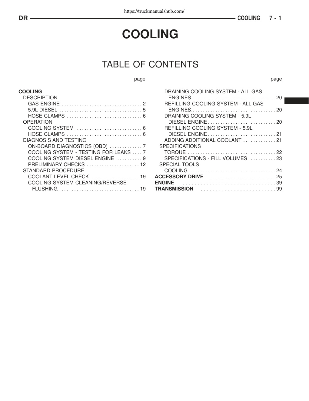 Première page de Cooling