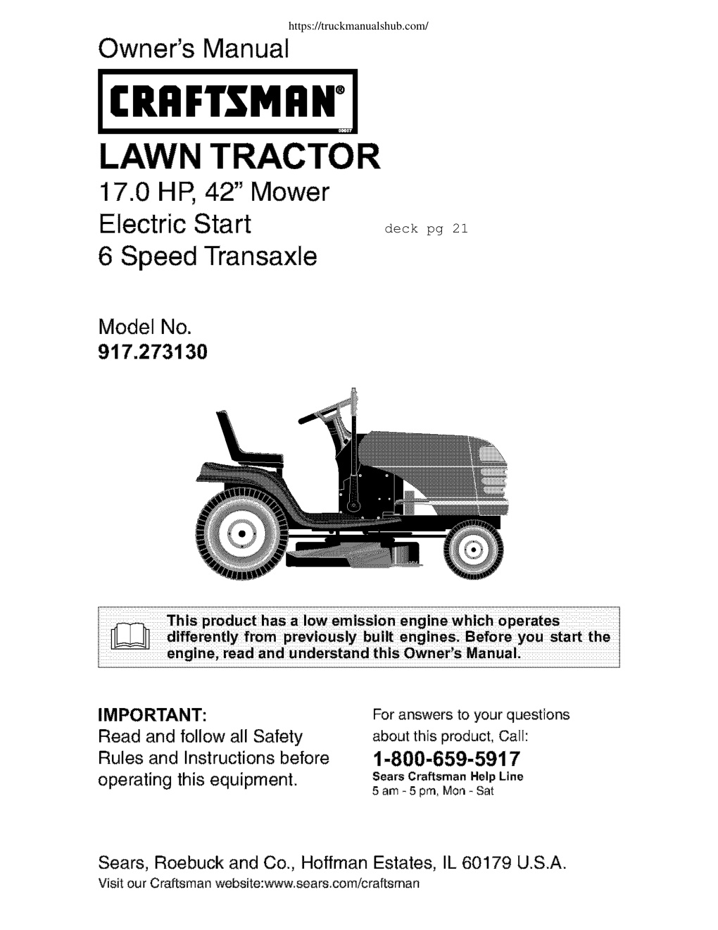 Première page de Craftsman LT2000 Owner s Manual