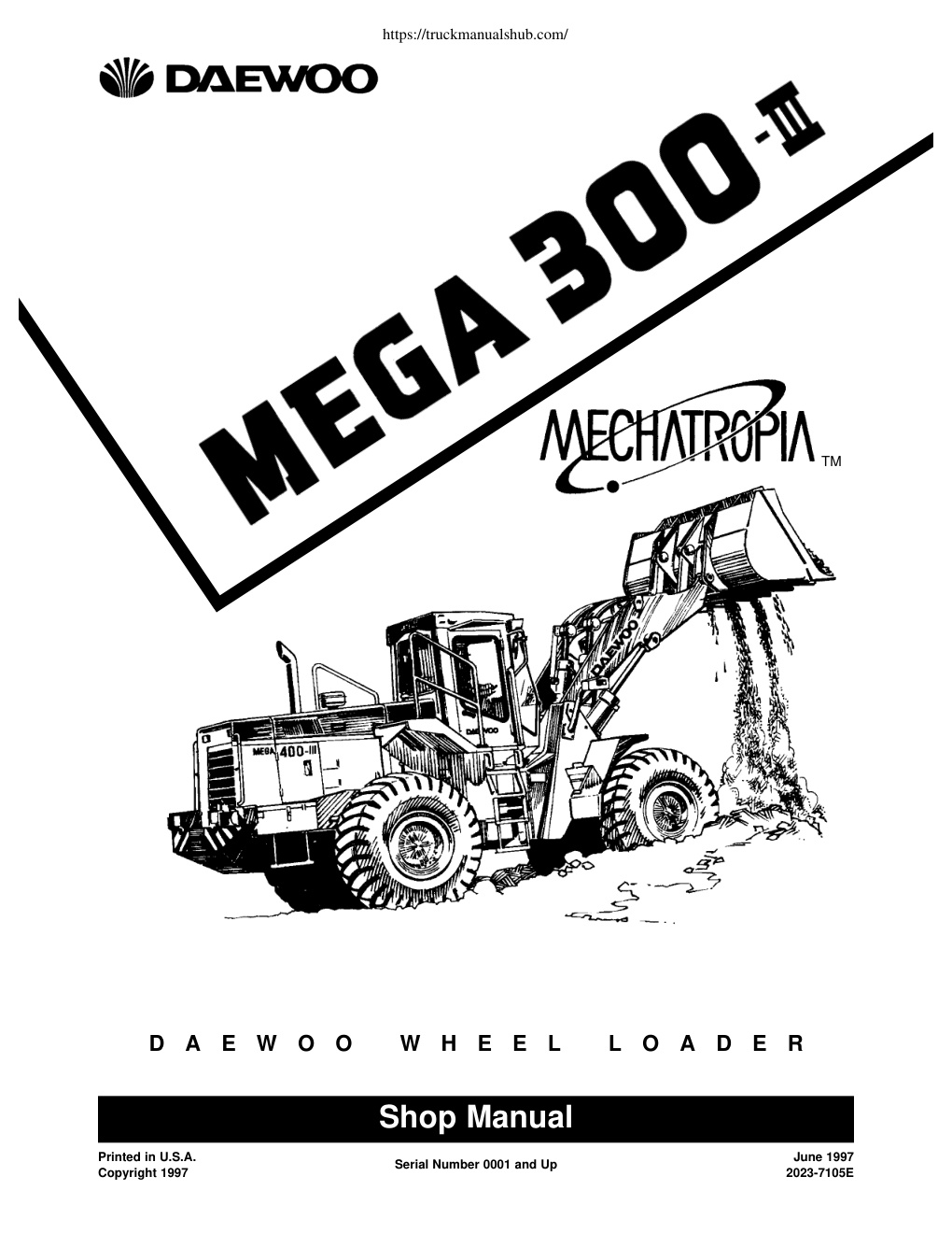Première page de Daewoo M300 III Wheel Loader Manual Service Manual