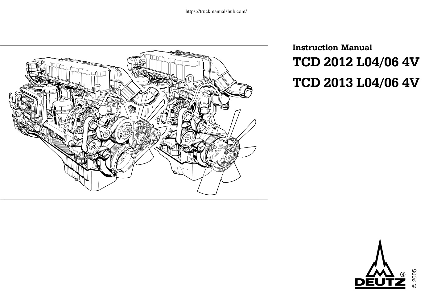 Première page de Deutz TCD2012 Instruction Manual