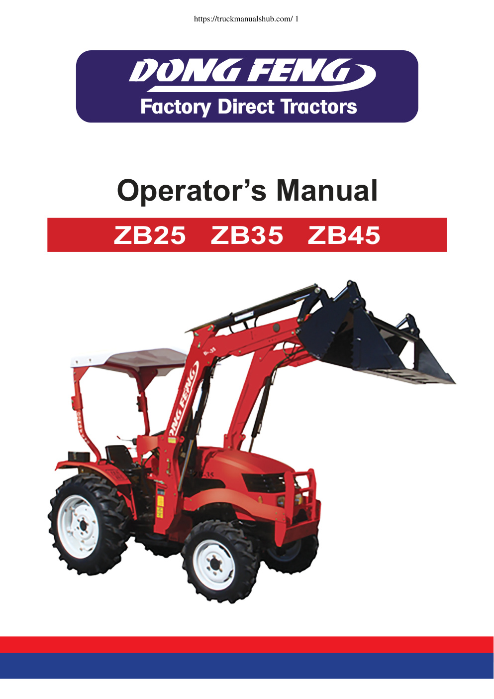 Première page de Dongfeng ZB25 35 45 Operator Manual