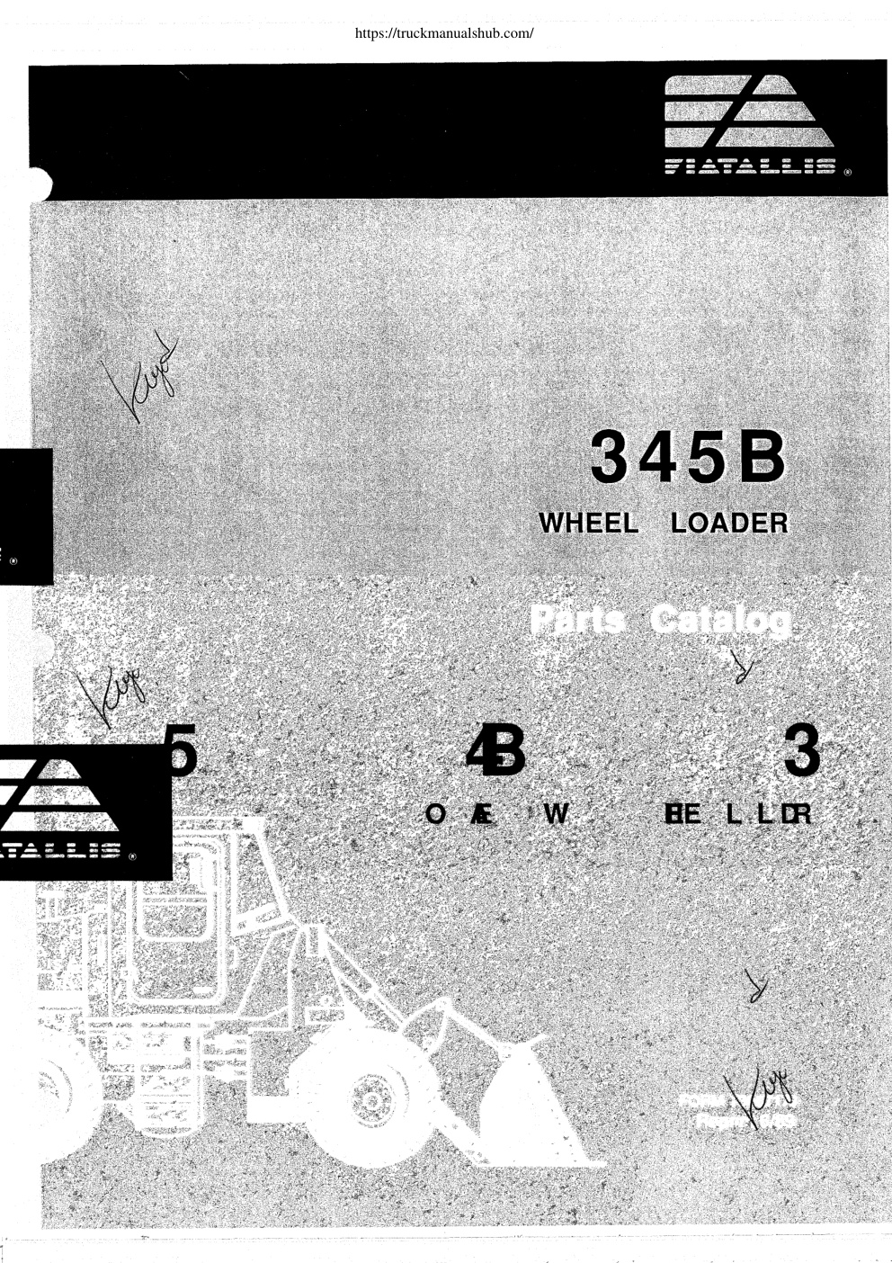 Première page de Fiat Allis 345B Wheel Loader Parts Catalog