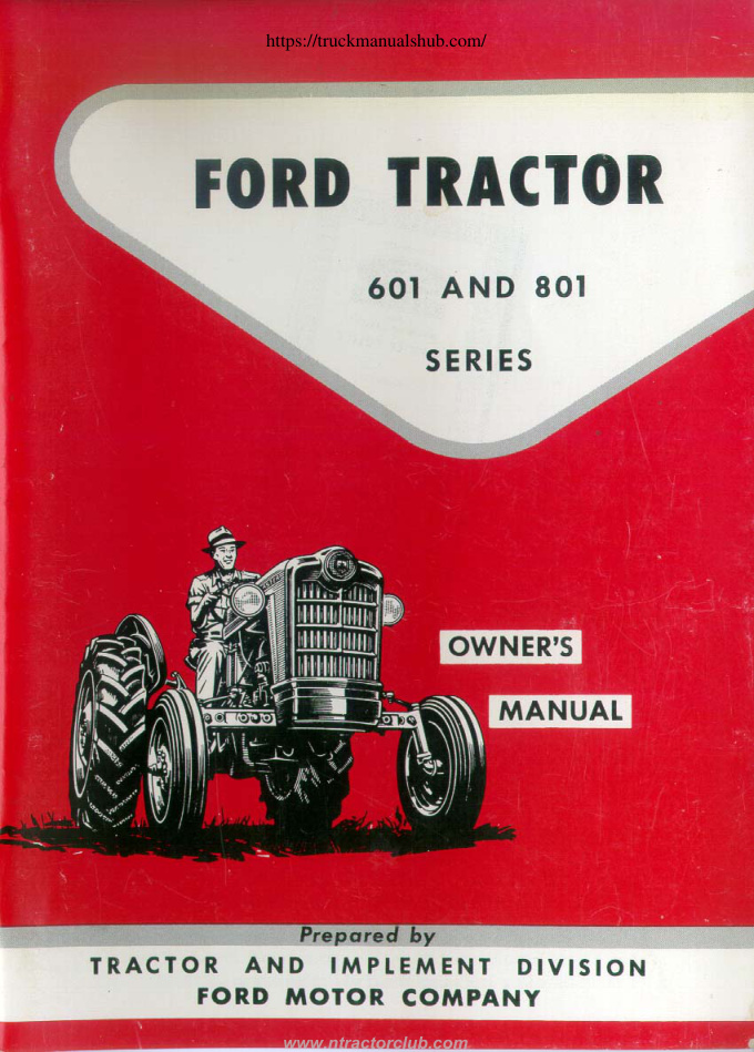 Première page de Ford 601 801 Series 1957 Tractors Owner s Manual