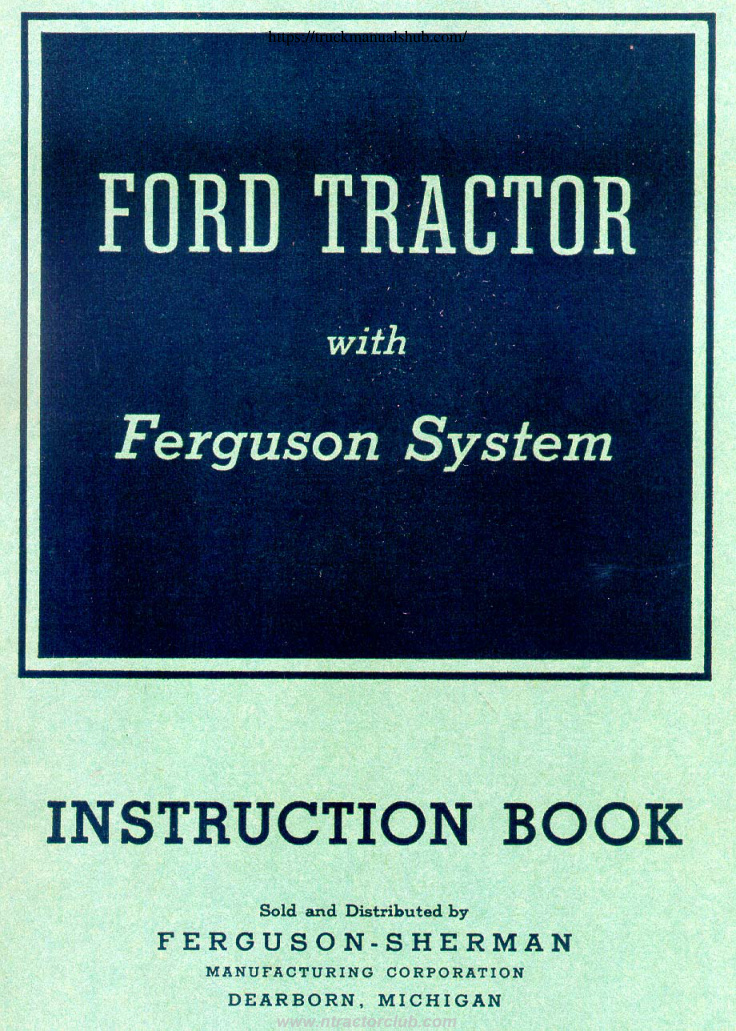 Première page de Ford Tractor 1940 Instruction Book