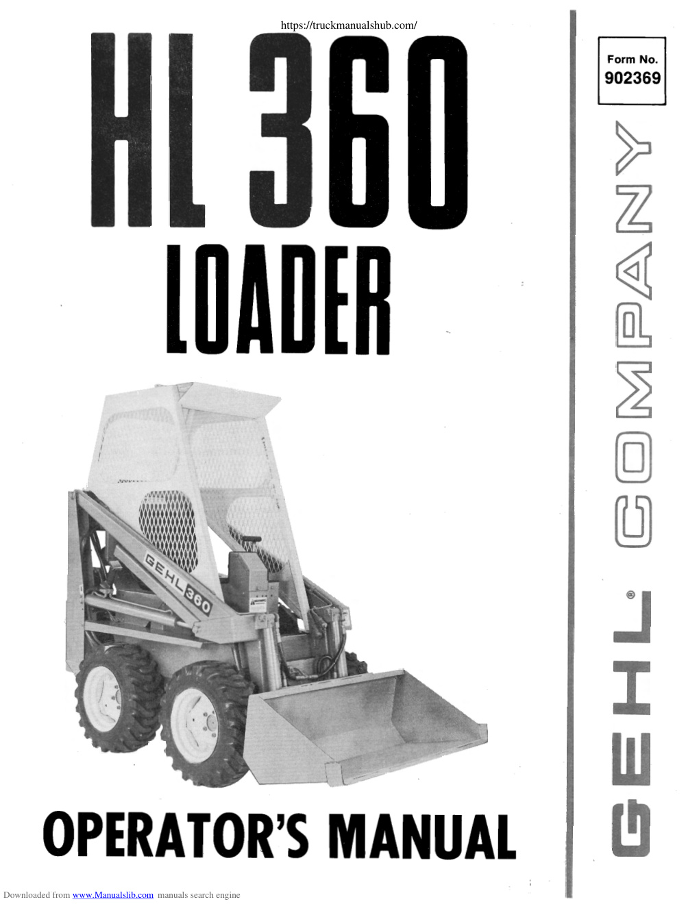 Première page de Gehl HL 360 Operator s Manual