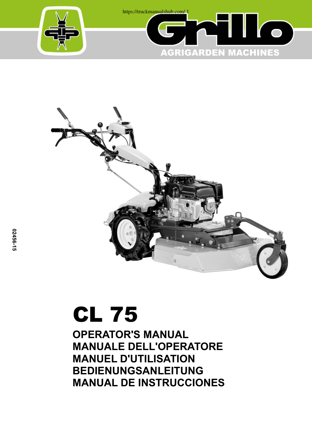 Première page de Grillo CL 75 Operator s Manual