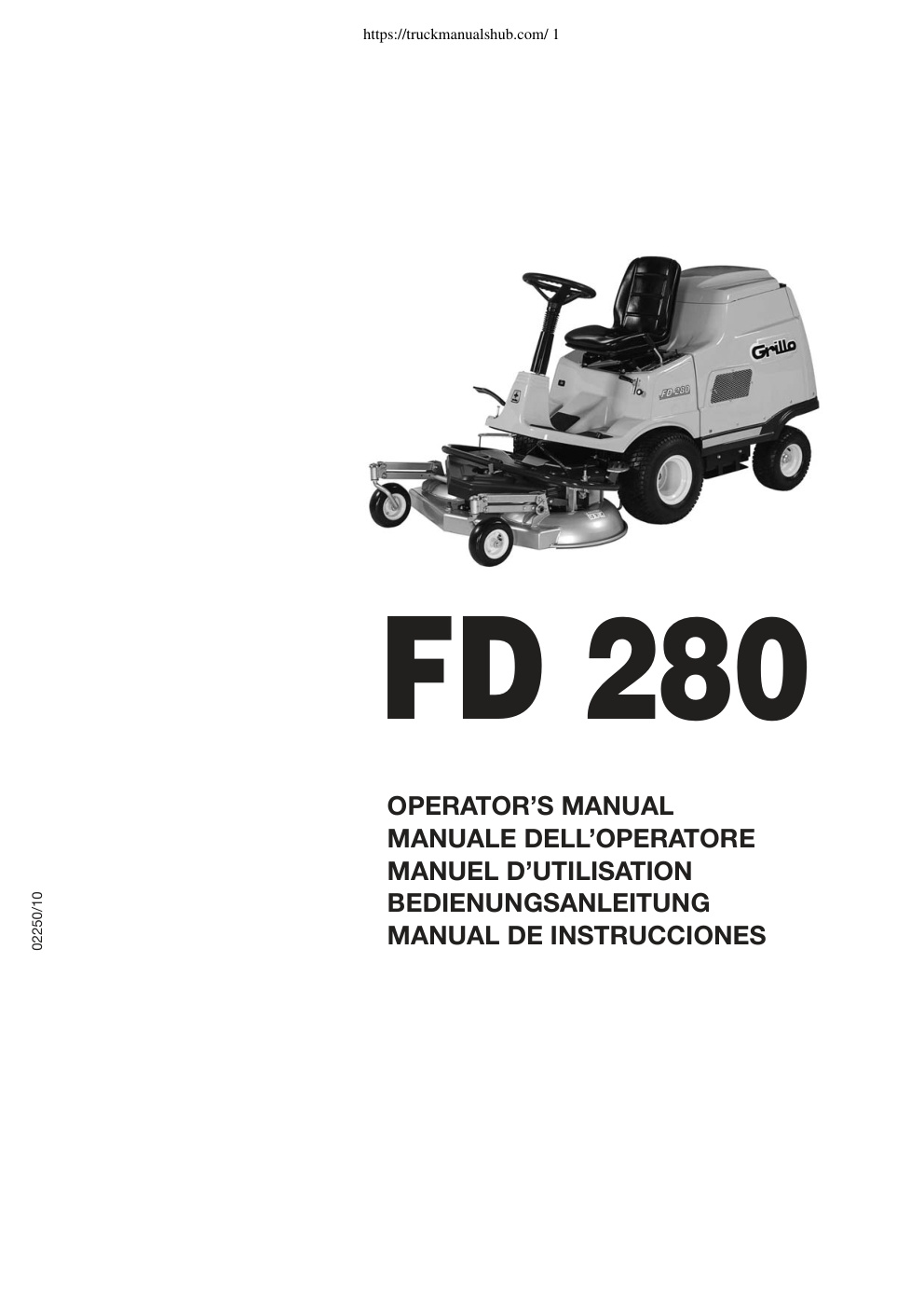 Première page de Grillo FD 280 Operator s Manual