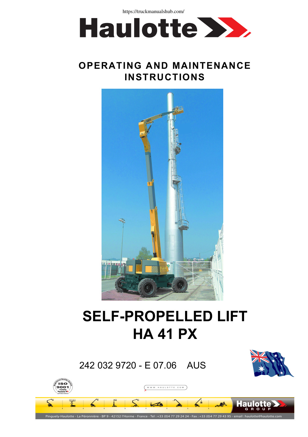 Première page de Haulotte HA 41 PX Self Propelled Lift Operator s Manual