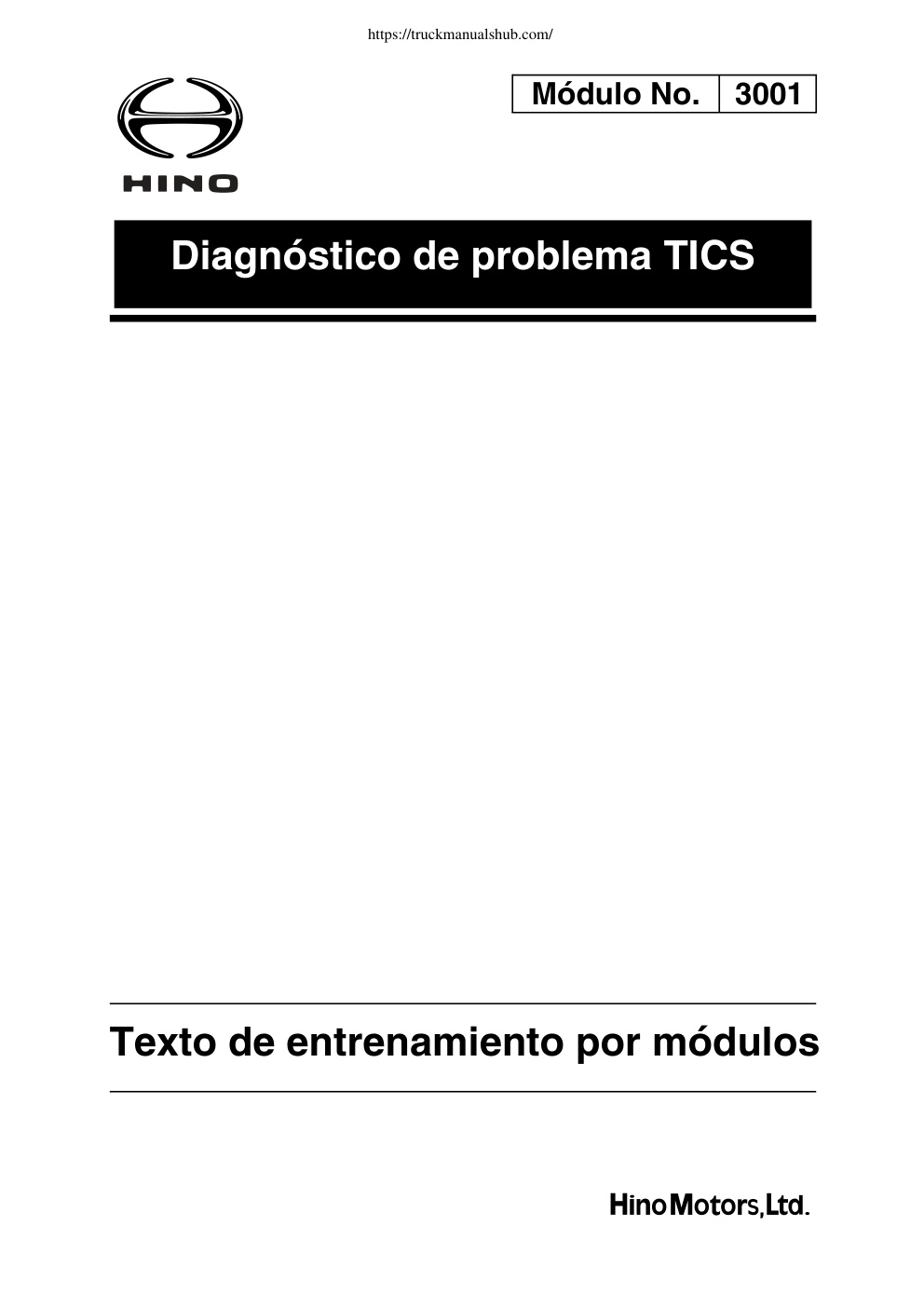 Première page de Hino Diagnostico y Cod Fallas Sistema Tics 500 600