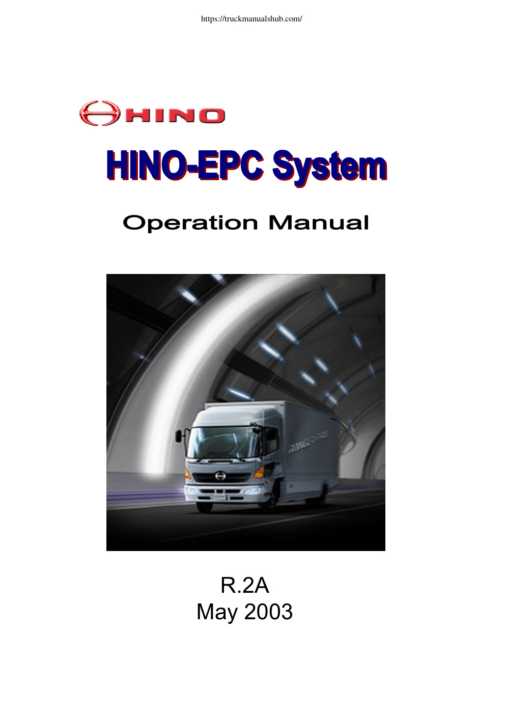 Première page de Hino ePc System Operating Manual
