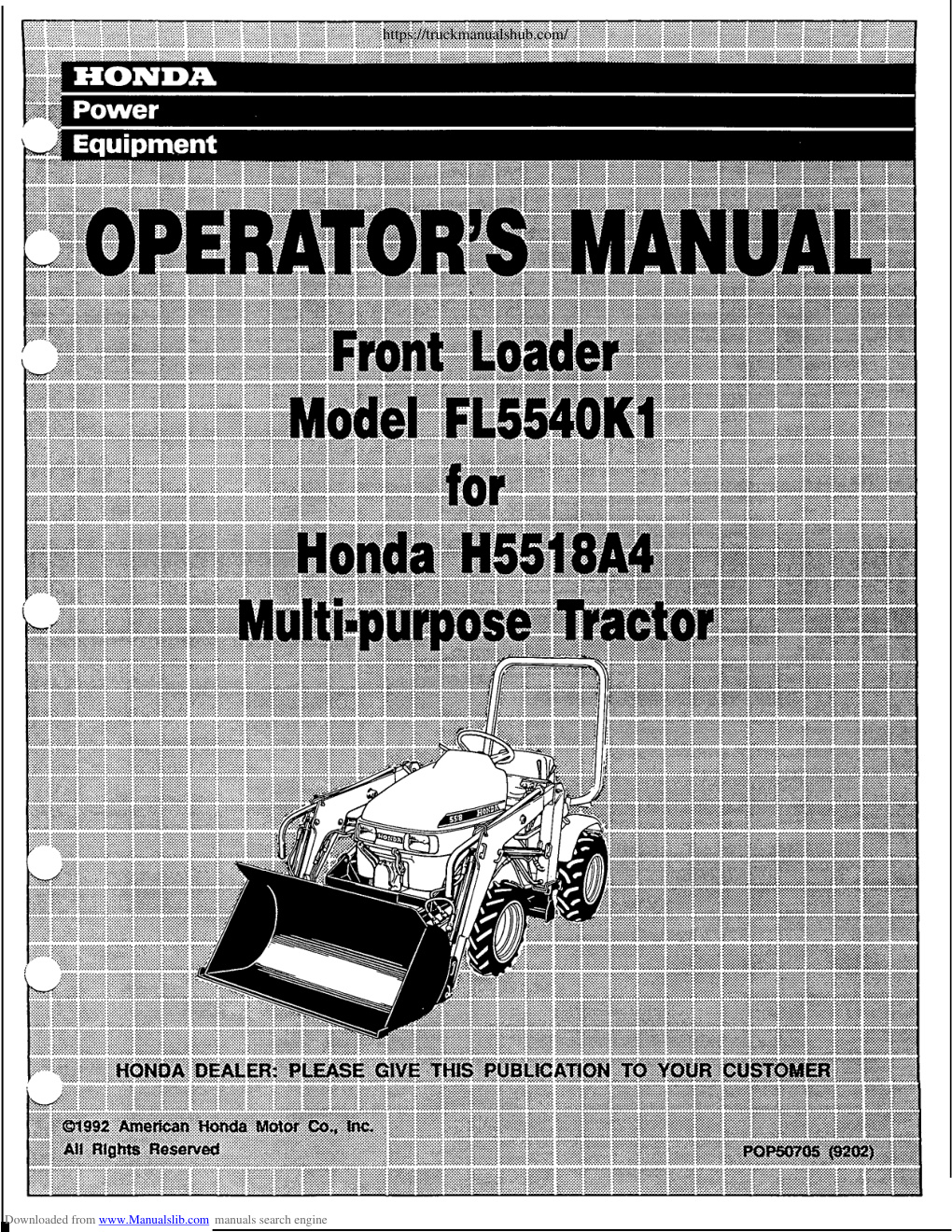 Première page de Honda FL5540K1 Operator s Manual