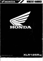 Première page de Honda XLR 125 Rw 97 Service Manual GER By Mosue