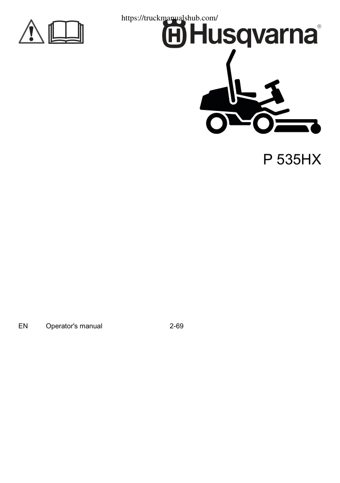 Première page de Husqvarna P 535HX Operator s Manual