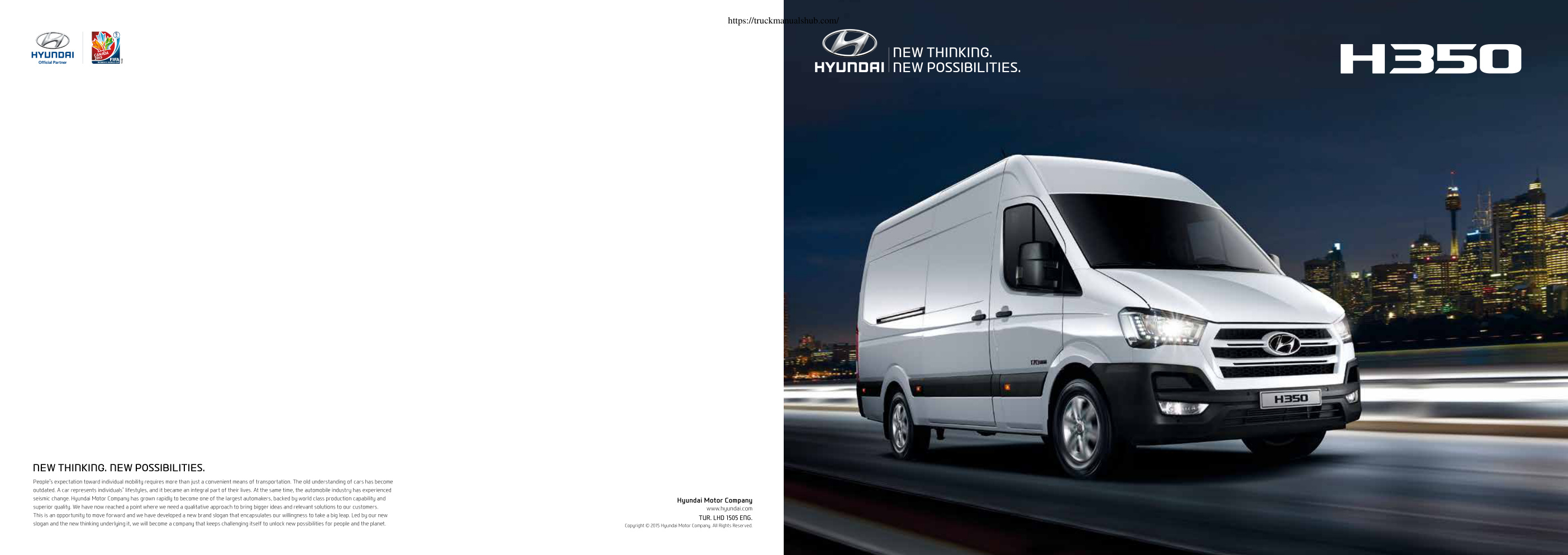 Première page de Hyundai H350 Owners Manual
