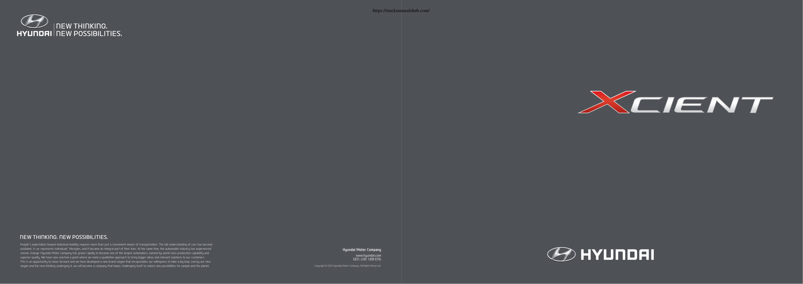 Première page de Hyundai Xcient manual PDF