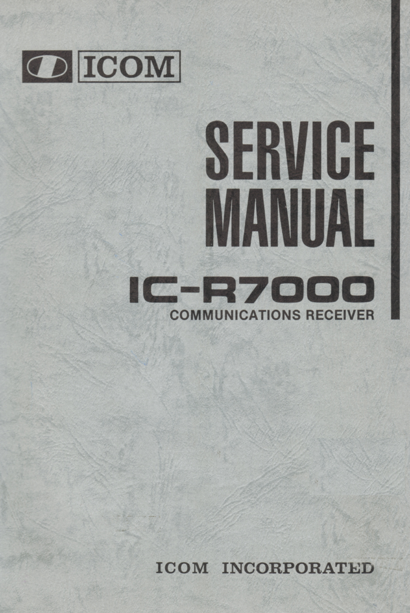 Première page de Icom Icr7000 Hf Vhf Uhf Receiver Service Manual
