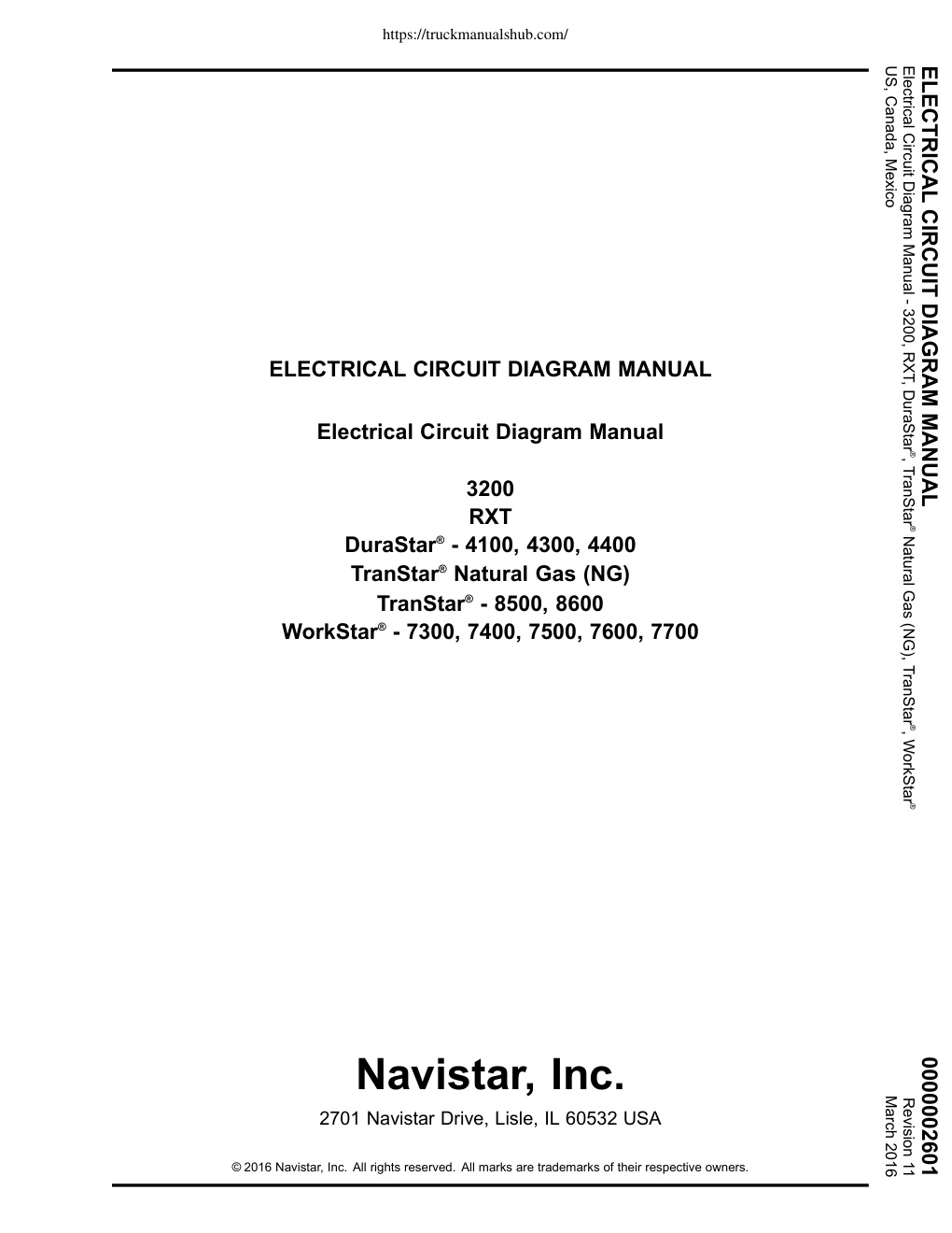 Première page de International Navistar 3200 RXT Electrical Wiring Diagrams
