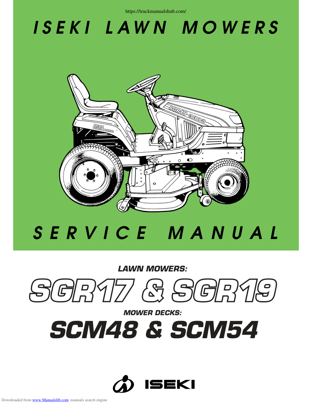 Première page de Iseki SGR17 Service Manual