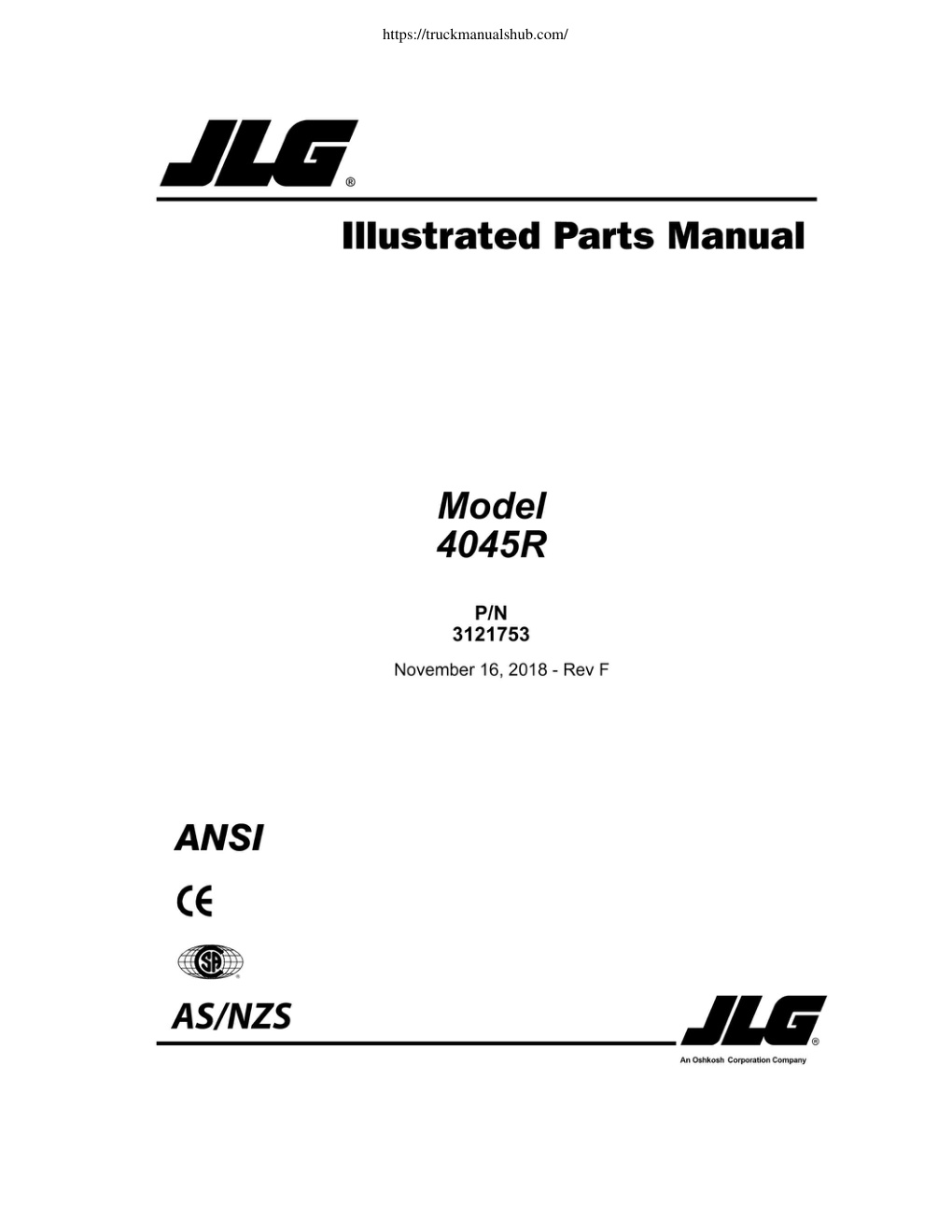 Première page de JLG 4045R Service Manual with Parts List