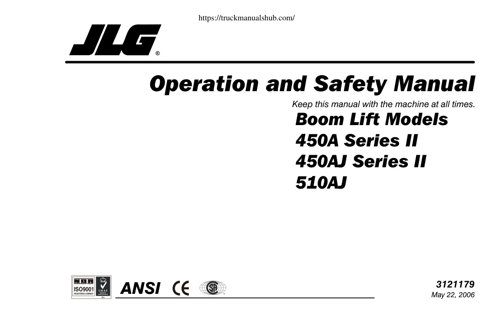 Première page de JLG 510AJ Service Manual