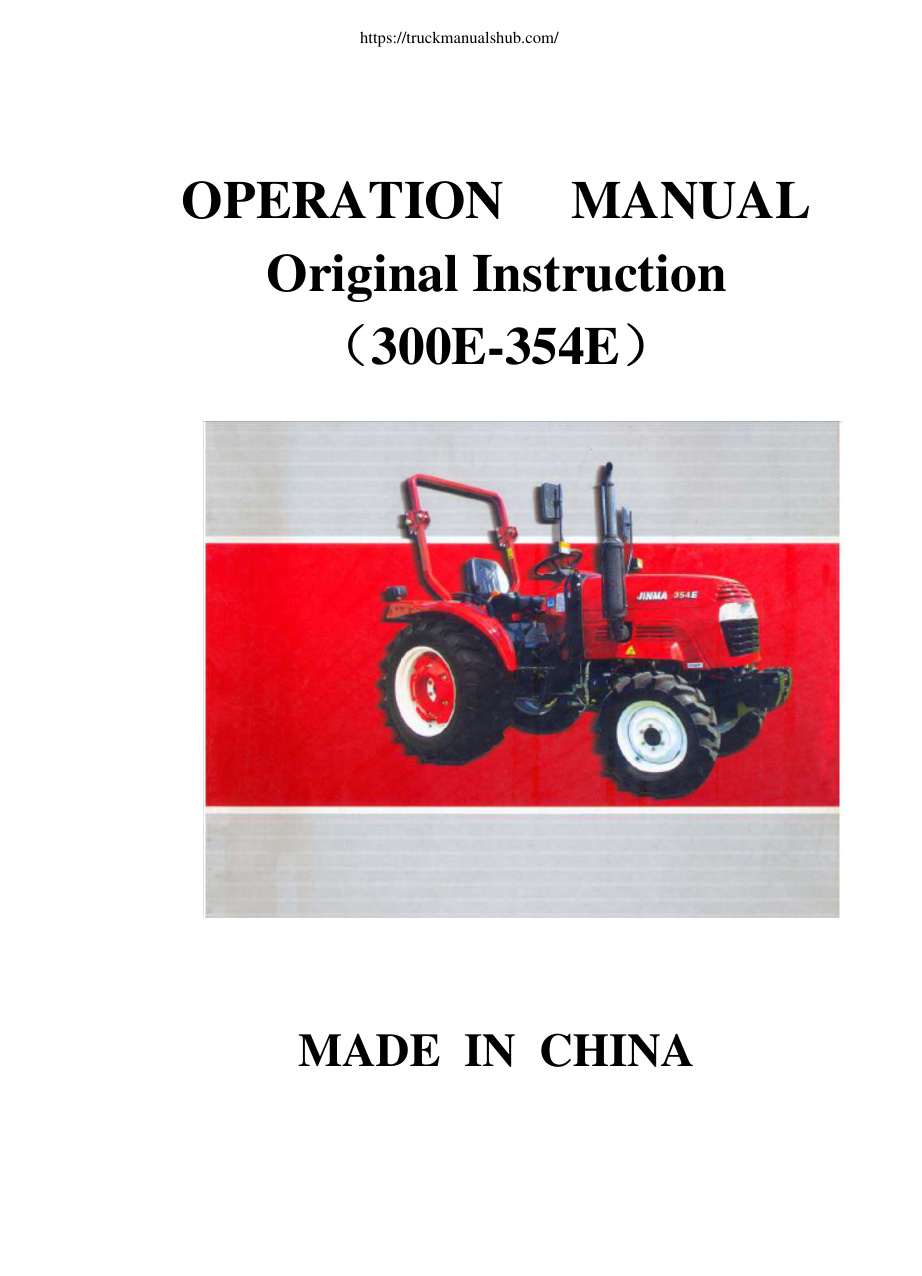 Première page de Jinma JM300 354E Operator Manual