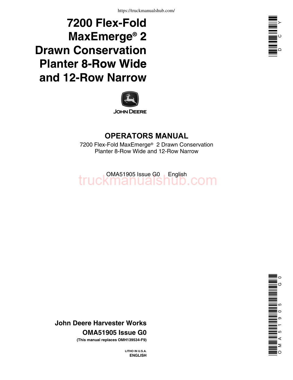 Première page de John Deere 7200 Operator Manual