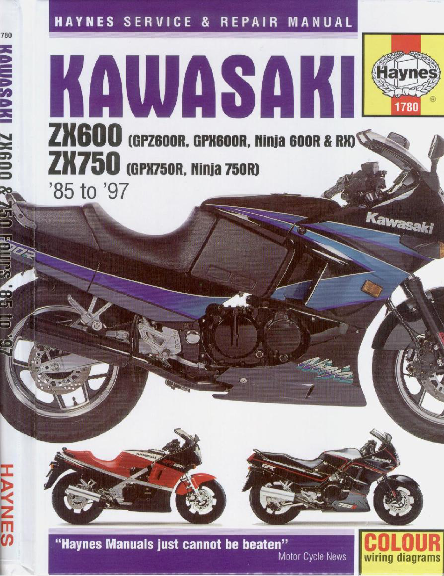 Première page de Kawasaki GPZ 600 R GPX600 R Ninja 600 R RX GPX750 R Ninja 750 R 85 97 Haynes Service Manual ENG By Mosue