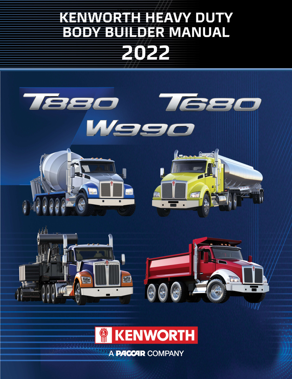 Première page de Kenworth W990 Heavy Duty Body Builder Manual 2022