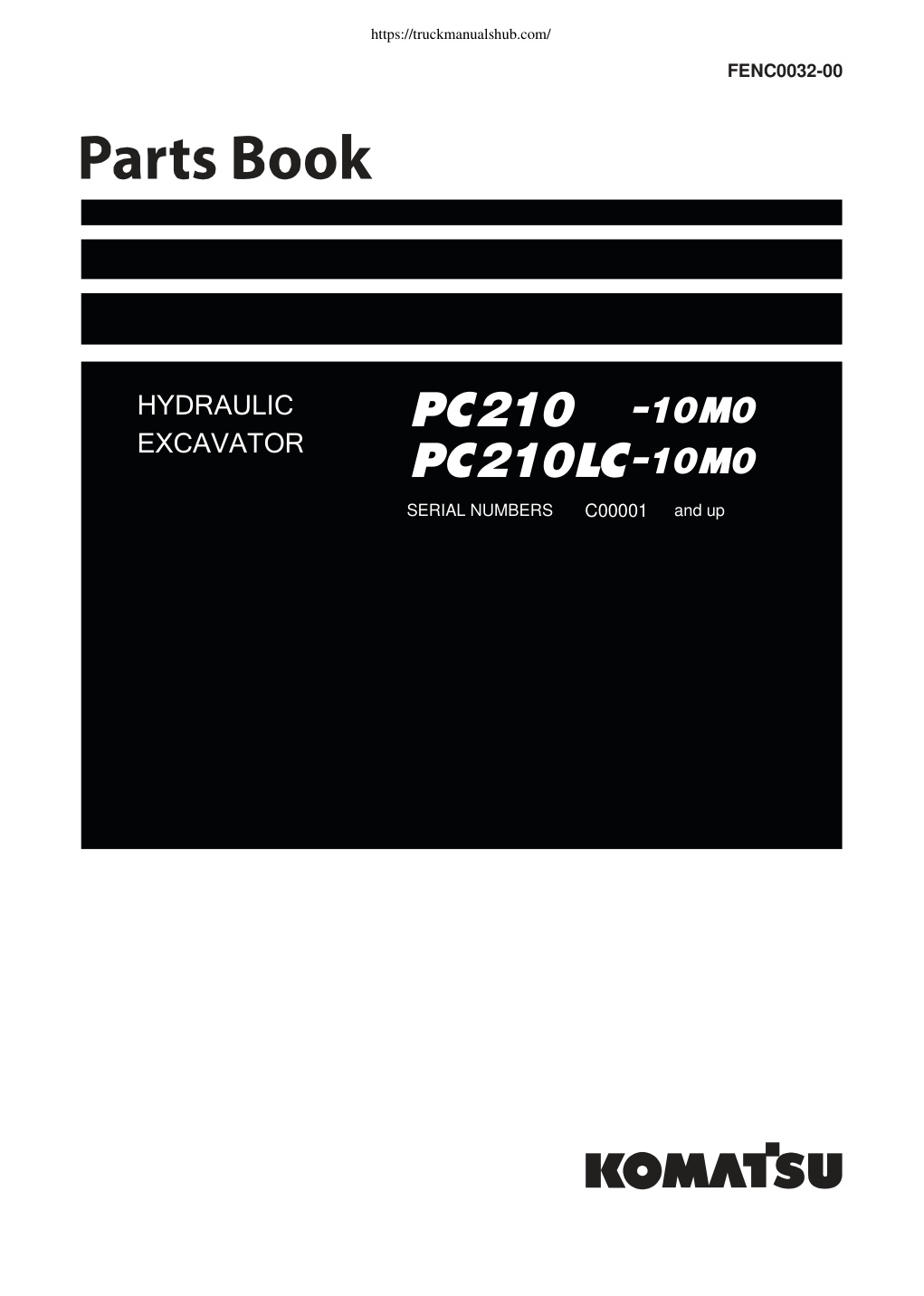 Première page de Komatsu PC210 10MO PC210LC 10MO Parts Book