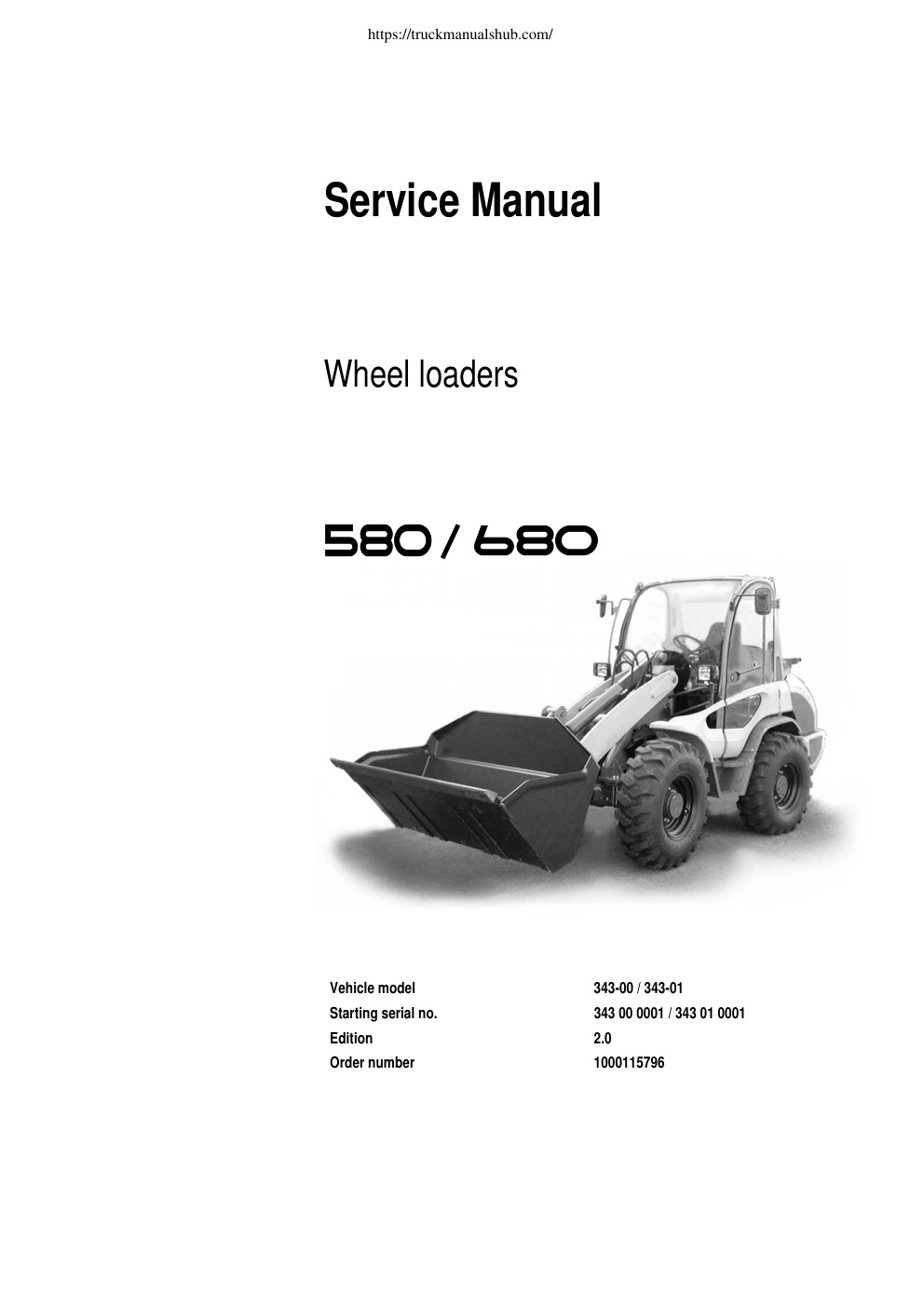 Première page de Kramer 580 680 Wheel Loader Service Manual