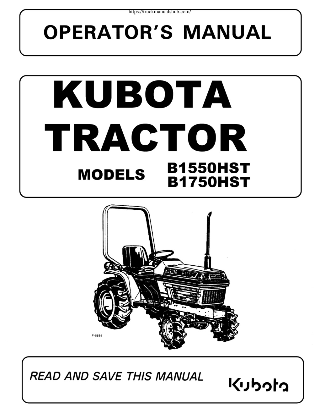 Première page de Kubota B1550HST B1750HST Owner s manual