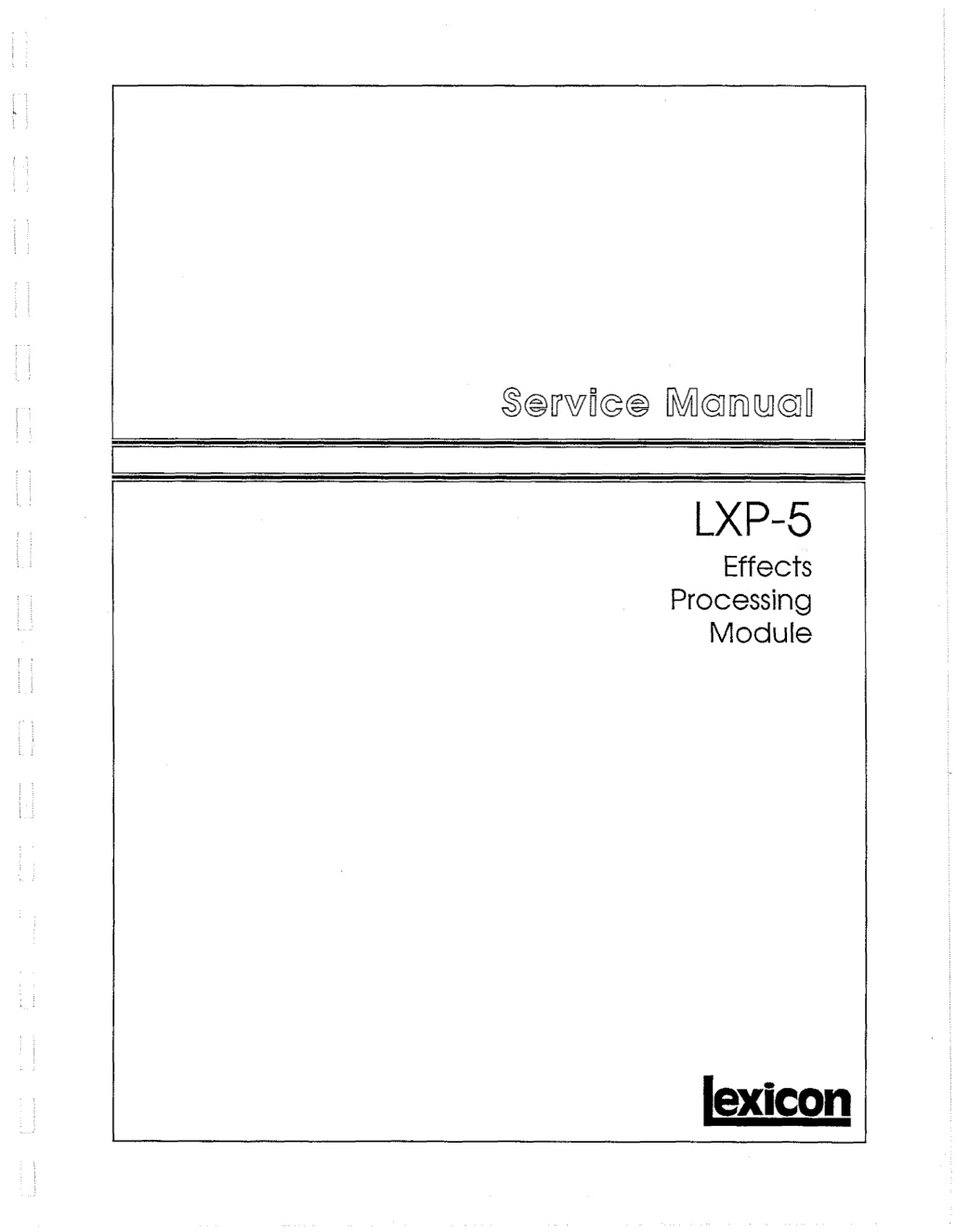 Première page de LXP 5 SERVICE MANUAL ocr